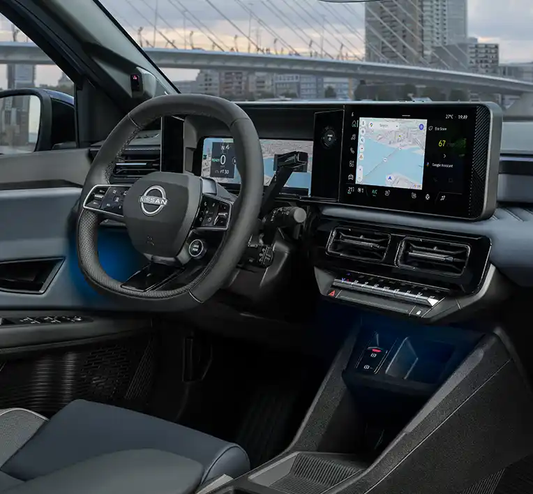 habitacle de la micra électrique 2026 de nissan 